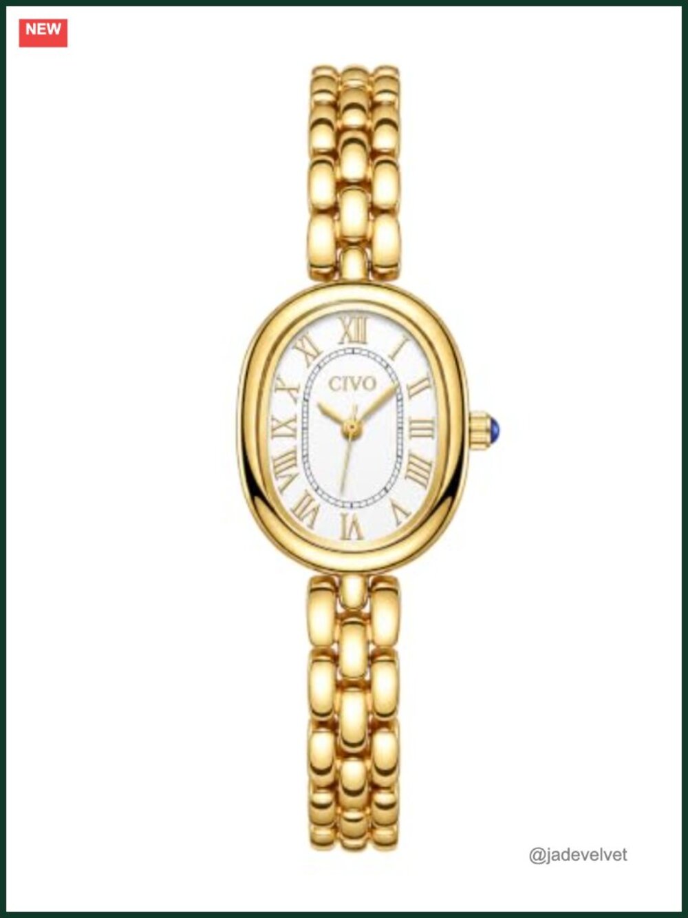 Vintage Oval Roman Numeral Small Dial Women's Bracelet Watch Retro